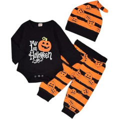 Geagodelia Baby Clothing Set Halloween Baby Boys Clothing Outfit Long Sleeve Bodysuit Romper + Trousers Newborn Soft Baby Set My First Halloween