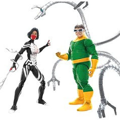 Marvel Legends sērija Zirnekļcilvēks 60. gadadiena Marvel's Silk un Doctor Octopus 2 paka 15 cm asa sižeta figūriņas, 9 aksesuāri [ekskluzīvi Amazon]