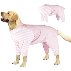 Lelepet Hunde-Pyjama, elastischer Hundeanzug, vierbeiniger Hunde-Overall für kleine, mittelgroße und große Hunde, Anti-Haare, Anti-Lecken, atmungsaktiv, Haustier-Nachtwäsche, weiches Hundekostüm mit