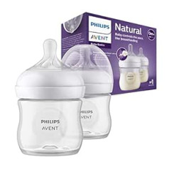 „Philips Avent“ natūralus buteliukas su jautriu manekenu, 125 ml, pakuotė po 2 (modelis SCY900/02)