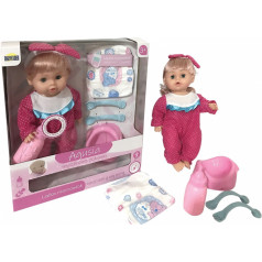 Agusia doll, pink pajamas with dots
