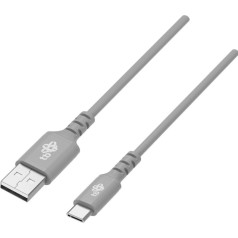 USB-USB C 1m silikona pelēks ātrās uzlādes kabelis