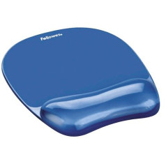 Fellowes gel crystal mouse and wrist pad, blue