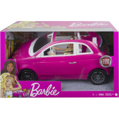 Barbie doll + Fiat 500 convertible car