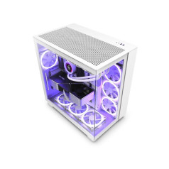 Nzxt h9 flow midi tower case with window white cm-h91fw-01