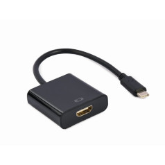 Gembird kabeļa adapteris usb tipa c uz hdmi 4k 30hz, 15cm, melns