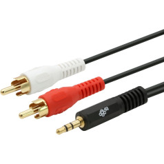 3,5 mm mini ligzdas kabelis - 2x rca m/m (cinch) 2,5 m