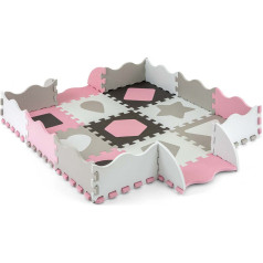 Jolly pink gray puzzle foam mat