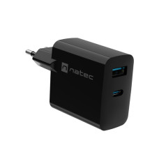 Ribera gan sienas lādētājs 1x usb-a + 1x usb-c 45w melns