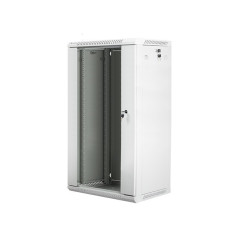 Wall-mounted installation cabinet 19'' 22u 600x450mm gray (glass door)