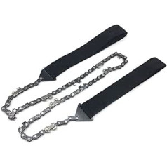 Wire Saw Tooth Length: 63.5 cm, Stainless Steel Wire Saw, Folding Rope Chainsaw, Tool for Wood, Camping, Hiking, Hunting (Color : Black, Size : 2 Pieces)