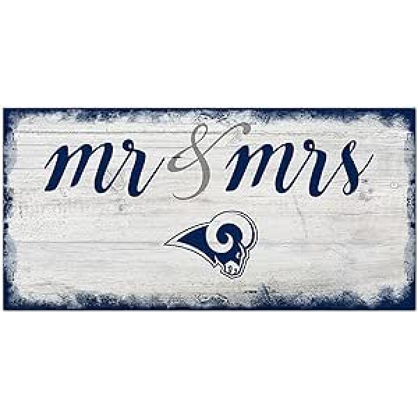 Fanu veidojumi NFL St Louis Rams Unisex Losandželosas Rams skripts Mr & Mrs Shield Team krāsa 6x12