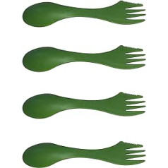 4 x Grendle Plastic Sporks Ideal for Camping Travel Outdoor Cutlery Spoon Knife Fork Set