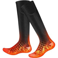 Shekipe Heated Socks, 4000 mAh Heated Socks for Men and Women, with 3 Adjustable Temperatures, Suitable for Outdoor Skiing, Winter, Camping, Hiking (Black)