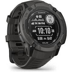 Garmin Instinct 2X Solar — GPS viedais pulkstenis ar bezgalīgu akumulatora darbības laiku viedpulksteņa režīmā, vairāk nekā 40 sporta lietotņu, viedie paziņojumi, samaksa, treniņu stāvoklis, fitnesa vecums, miega analīze un daudz kas cits.