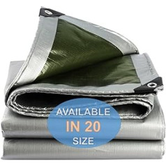 Silver Truck Tarps Heavy Duty Waterproof UV Resistant Silver Tarpaulin with Eyelets Multi-Purpose Outdoor Tarpaulin Cover for Boat, Camping, Tent, Rain Cover, 12 Mil Thick