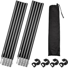 LYGZTing Tent pole, awning pole for camping, 80-190 cm, adjustable 2-piece set, camping tarpaulins, tent poles, rainproof awning pole made of aluminium