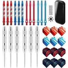 XINYIN Professional Steel Tip Darts Set, Metal Steel Dart Needle Set with Carry Case for Indoor Games, Steel Darts, Needle Dart Accessories, 1 Set