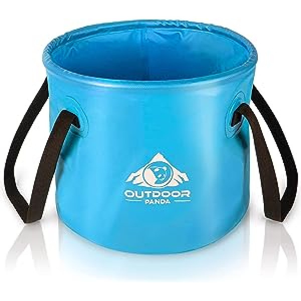 Outdoor Panda Folding Bowl 20 L | Foldable Washing Up Bowl Camping | Foldable Bucket Made of Tarpaulin Fabric | Washing Bowl Plastic | Bowl Large | Round | Blue