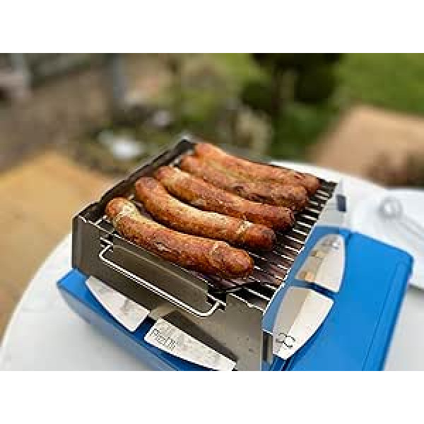 PicOli Camping Grill/Tiny Grill/Mobile and Plug-In Grill Made of Stainless Steel for Camping, Trekking, Vanlife, Garden and Outdoor Barbecue Fun/Grill Attachment for Gas Stove, Also for Wood or