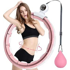 Coollia Smart Fitness Hoop, Smart Hula Hoop Adult svara zaudēšanai un fitnesam ar masāžas nūjām un 16 mezgliem noņemamu regulējamu klusu ar viedo skaitītāju