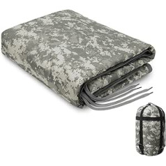 JIERWILLAO Woodland Military Poncho Liner Blanket, Poncho Liner - Large, Portable, Water-Repellent for Hiking, Outdoor, Survival, Comes with Compression Carry Bag