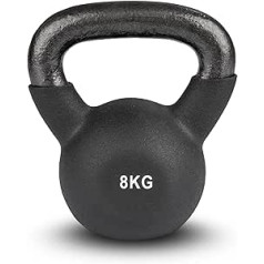 Lex Quinta Cast Kettlebell ar neoprēna pārklājumu - 4 kg līdz 32 kg — liets vienā gabalā — klasisks kettlebell