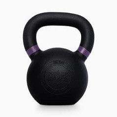 Suprfit Elite Kettlebell - Čuguna Kettlebell spēka un krosa treniņiem, svars: 4-32 kg, šūpojoša hantele piemērota plēsšanai, stumšanai un presēšanai, pulverkrāsota