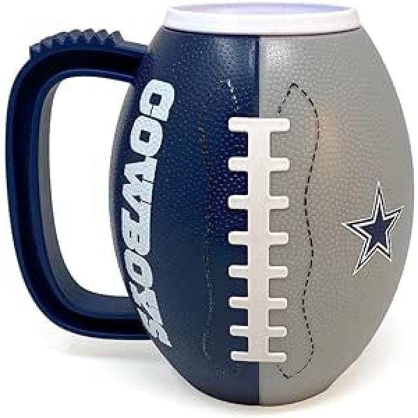 Party Animal NFL Dallas Cowboys 3D futbola plastmasas kauss, komandas krāsa, 23 unces