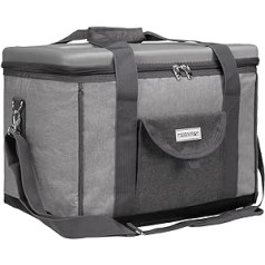 anndora Cool Bag XL Light Grey 40 Litres Cool Box Insulated Bag Picnic Bag