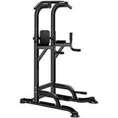 MAXSTRENGTH Multi Gyms Power Tower Dip Station Vertikāls ceļgals Lift Pull Zod Push Up Treniņš Fitness Black