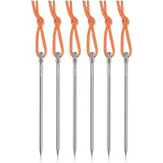 Tentock Pack of 6 Camping Pegs Made of Titanium Alloy Durable Tent Pegs Windproof Tent Pegs Ultralight Tent Nails Outdoor Tent Poles Anchor Stakes for Backpacking Hiking Trekking (TT0144 (16.5 cm)