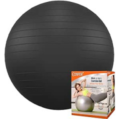 HAPPY ANIMALS Exercise Ball Anti-Burst Seat Ball, Fitness Ball with Ball Pump Pezziball for Yoga Pilates - Black