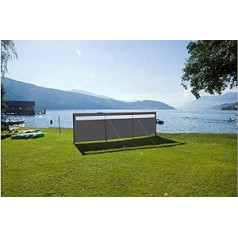 BERGER Ventana Wind Protection 460 x 130 cm - Privacy Screen for Beach, Camping and Garden in Grey/Black