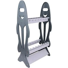 Fishing Rod Display Stand Fishing Rod Holder 16-Hole Fishing Holder Storage Stand Fishing Cabinet Load Holder Fishing (Color : Grey, Size : 44 * 24 * 80.5cm)