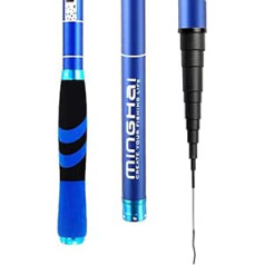 LUOSHUAI Makšķere Carbon Fiber Telescopic Swing Makšķere Hand Pole Carp Ultralight Travel 3, 6 m / 4,5 m / 5,4 m / 6,3 m / 7,2 m Makšķere (Krāsa: zila, garums: 5,4 m)