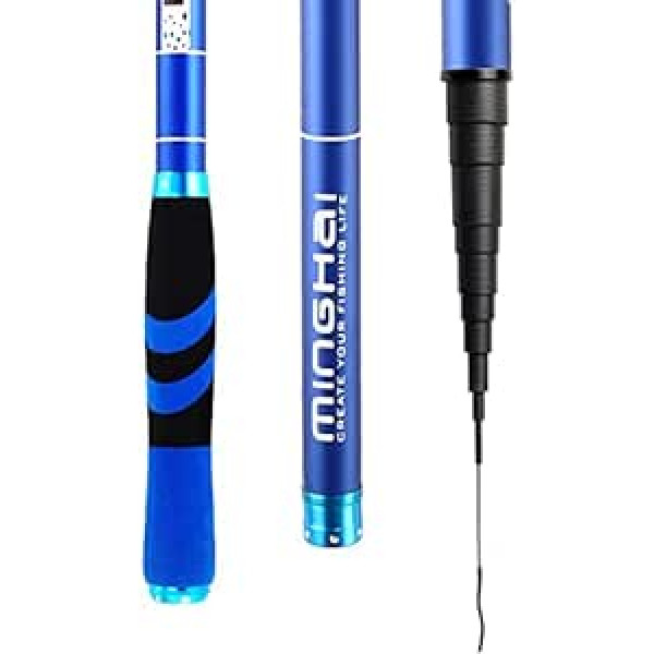 LUOSHUAI Makšķere Carbon Fiber Telescopic Swing Makšķere Hand Pole Carp Ultralight Travel 3, 6 m / 4,5 m / 5,4 m / 6,3 m / 7,2 m Makšķere (Krāsa: zila, garums: 5,4 m)