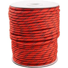 Egurs Reflective Guy Ropes Rope Reflective Cord 4 mm Red Paracord Nylon Cord Tent Cord Fluorescent Reflective Guy Rope for Outdoor Camping Hiking 50 Metres