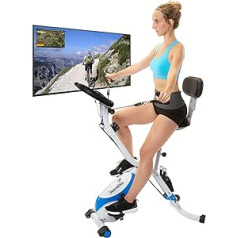 Skandika Foldaway X-3000 Fitness Bike Home Trainer X-Bike F-Bike with Backrest Foldable with Hand Pulse Sensors - Ergometer - Home Trainer - Foldable Fitness Bike