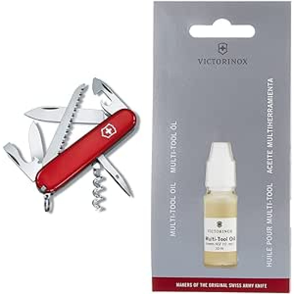 Victorinox Taschenmesser Camper, 13 Funktionen (Zahnstocher, Pinzette, Korkenzieher), rot