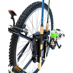 Bike Fisherman - Bicycle Fishing Rod Holder - Holds Two Rods - Secure Bicycle with Your Fishing Rods - Easy Clamp on Rod Carrier for Bicycle Fishing