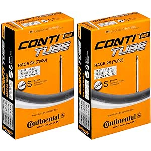 Continental Race 28 700 x 20-25c Inner Tubes - Long Presta 80 mm Valve (Pack of 2)