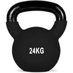 Kettlebell 24kg profesionāla svara čuguna pārklājums ar neoprēna smago zvaniņu spēka treniņiem un kardio treniņiem