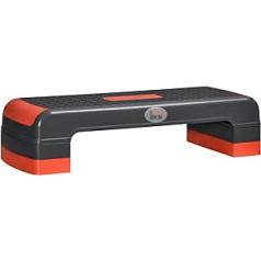 HOMCOM Aerobic Stepper Step Board reguliuojamo aukščio fitneso dviratis su 3 lygiais (10/15/20 cm) Vidaus lauko apkrova iki 150 kg 78 x 28 x 10-20 cm