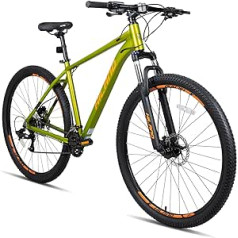 Hiland 29 collu kalnu velosipēds Hardtail kalnu velosipēds MTB 482 mm alumīnija rāmis hidrauliskā disku bremze, 16 ātrumu ar bloķējamu piekares dakšu vīriešiem sievietēm