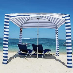 CoolCabanas Beach Cool Cabana Canopy Sun Shade 2.4m x 2.4m or 1.8m x 1.8m Easy Set Up Foldable to Just 90cm Perfect for Family Beach and Backyard UPF 50+