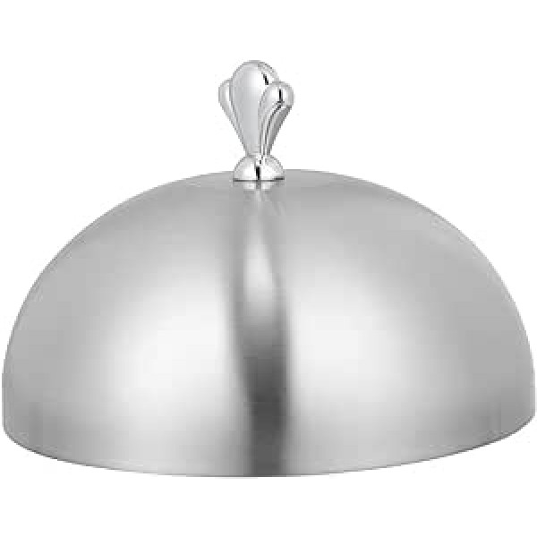 Yalych Pot Lid Cheese Melt Hood Stainless Steel Bell Dome Plate and Serving Lid 26 x 26 x 12 cm Dinner Plate (Size : 26 x 26 x 12 cm)