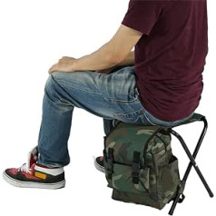 Cuifati Foldable Camping Stool with Cooler Insulated Picnic Bag, Portable Seat Table Bag, Camping Equipment, Outdoor Fishing, Hunting Gifts for Men