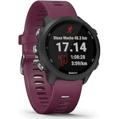 Garmin Forerunner 245 GPS skriešanas pulkstenis ar individuāliem treniņu plāniem, īpašām skriešanas funkcijām un detalizētu treniņu analīzi, 3 cm krāsu displejs, akumulatora darbības laiks līdz 7 dienām, ūdensizturīgs, melns