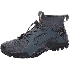 BSWFA vīriešu apavi ar Velcro aizdari, 43 pārgājienu apavi, neslīdoša zole, siets, elpojošs, elastīgas šņores, kurpes vidējā augšdaļā, vīriešu slidas